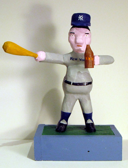 Gerald Anderson | Called Shot (Babe Ruth) Carving at the Outsider Folk Art Gallery