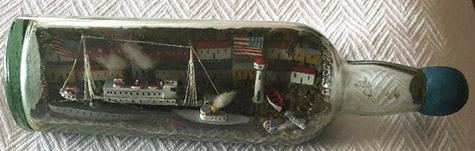 ANO301 | Ship in a Bottle | 10 x 4 x 4 in. at the Outsider Folk Art Gallery