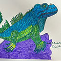 Brent Brown BRB1040 | Galapagos Iguana, 2023 at the Outsider Folk Art Gallery