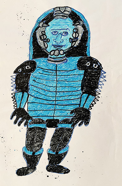 Brent Brown | BRB1077 | Mr. Freeze (Batman) | 12 x 18 in. at the Outsider Folk Art Gallery