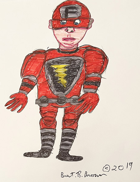 Brent Brown | BRB1091 | The Flash (DC Comics) | Drawing | 11 x 14 in. at the Outsider Folk Art Gallery