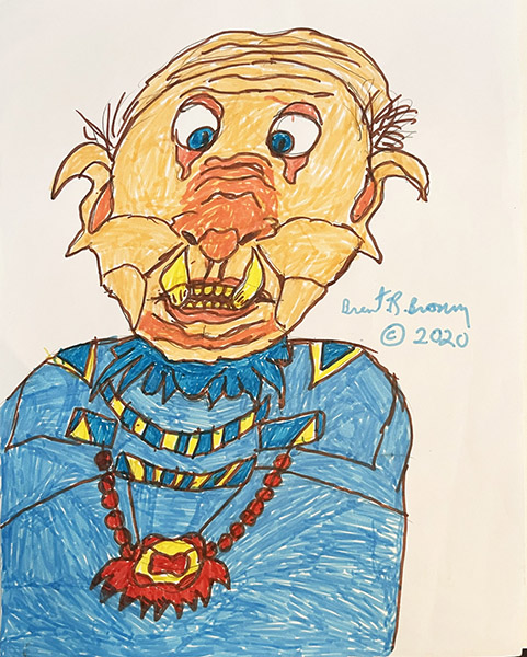 Brent Brown | BRB1100 | Goblin | 8 1/2 x 11 in. in at the Outsider Folk Art Gallery