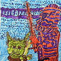 Brent Brown BRB1132 | Yoda in action (Star Wars) at the Outsider Folk Art Gallery