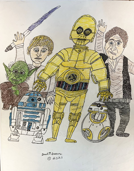 Brent Brown | BRB1245 | Original Star Wars  | Drawing | 22 x 28 in.  at the Outsider Folk Art Gallery
