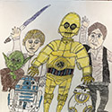 Brent Brown BRB1245 | Jabba the Hutt and friends in cantina at the Outsider Folk Art Gallery
