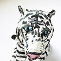 Brent Brown BRB239 | White Tiger, at the Outsider Folk Art Gallery