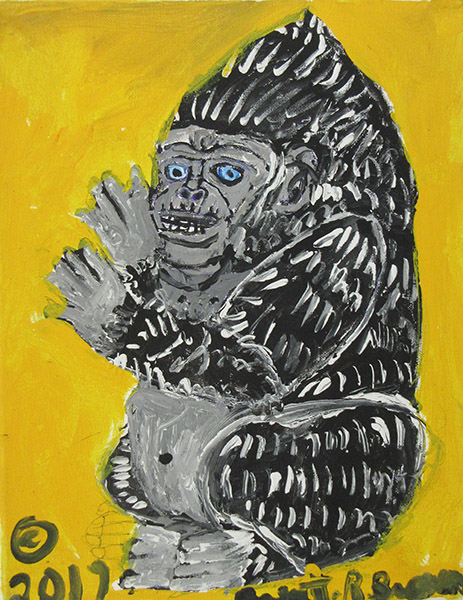 Brent Brown | BRB315 | Ginger the Gorilla, 2017 | Paint on canvas board | 11 x 14 in. (27.9 x 35.6 cm) at the Outsider Folk Art Gallery
