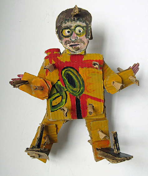 Brent Brown | BRB331 | John Lennon - The Beatles Series, 2017 | Cardboard, Mixed Media | 14 x 17 x 5 in. (35.6 x 43.2 x 12.7 cm) at the Outsider Folk Art Gallery