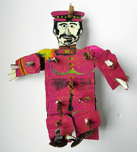 Brent Brown | BRB334 | Ringo Star - The Beatles Series, 2017 | Cardboard, Mixed Media | 16 x 17 x 6 in. (40.6 x 43.2 x 15.2 cm) at the Outsider Folk Art Gallery