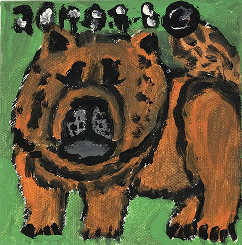 Brent Brown | BRB648 | Chow Chow, 2019 | 
	 Paint on canvas | 5 x 7 x 1 1/2 in. at the Outsider Folk Art Gallery