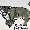 Brent Brown BRB659 | Green Cat, 2019 at the Outsider Folk Art Gallery