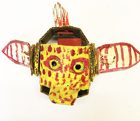 Brent Brown | BRB811 | Sunny Grem, 2020 | 
	 Cardboard, Mixed Media | 16 x 11 x 5 in. at the Outsider Folk Art Gallery
