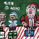 Brent Brown BRB898 | Santa and 3 Elves, 2020 at the Outsider Folk Art Gallery