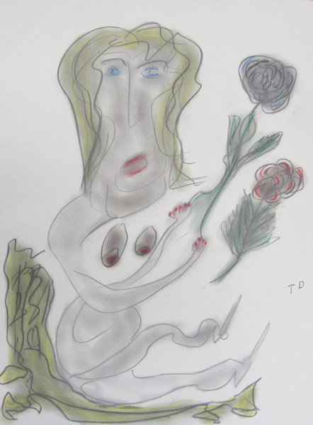 Thornton Dial | DIT079 | Resting on the Flowers | Watercolor on Rag Paper, price upon request at the Outsider Folk Art Gallery