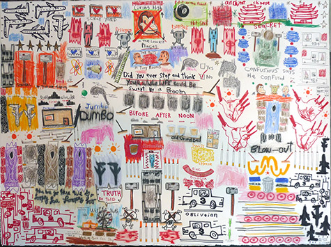 David "Big Dutch" Nally | DN133 | Tremendouslly, 2013 Mixed Media on Paper price $600 at the Outsider Folk Art Gallery