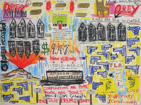 David "Big Dutch" Nally | DN144 | $9.47, 2014 Mixed media on paper | 11 x 15 in. (27.9 x 38.1 cm) price $300 at the Outsider Folk Art Gallery