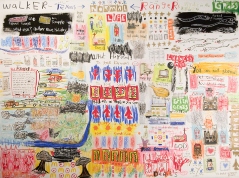David "Big Dutch" Nally | DN002 | Normal Life| Mixed media on paper, price $600 at the Outsider Folk Art Gallery