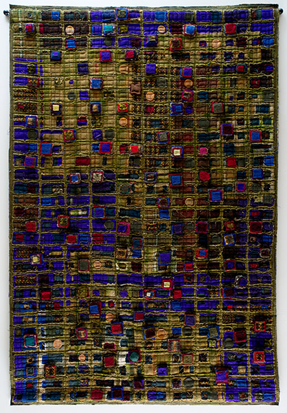Mary Stoudt | STM005 | Wool meets Cotton, 2008 | Fabric-art quilt | 45 x 30 in. (114.3 x 76.2 cm) at the Outsider Folk Art Gallery