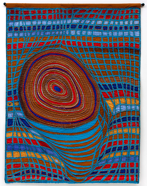 Mary Stoudt | STM016 | Little Whirlpool, 2010 | Fabric-art quilt | 32 x 53 in. (81.3 x 134.6 cm) at the Outsider Folk Art Gallery