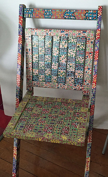 Sybil Roe Thompson | THS127 | Chair | Paint on wood | 32 x 14 x 14 in. | at the Outsider Folk Art Gallery