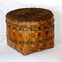 N.E. Indian woodlands basket with potato stamping at the Outsider Folk Art Gallery