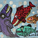Brent Brown BRB1013 | Happy Sea Creatures, 2020 at the Outsider Folk Art Gallery
