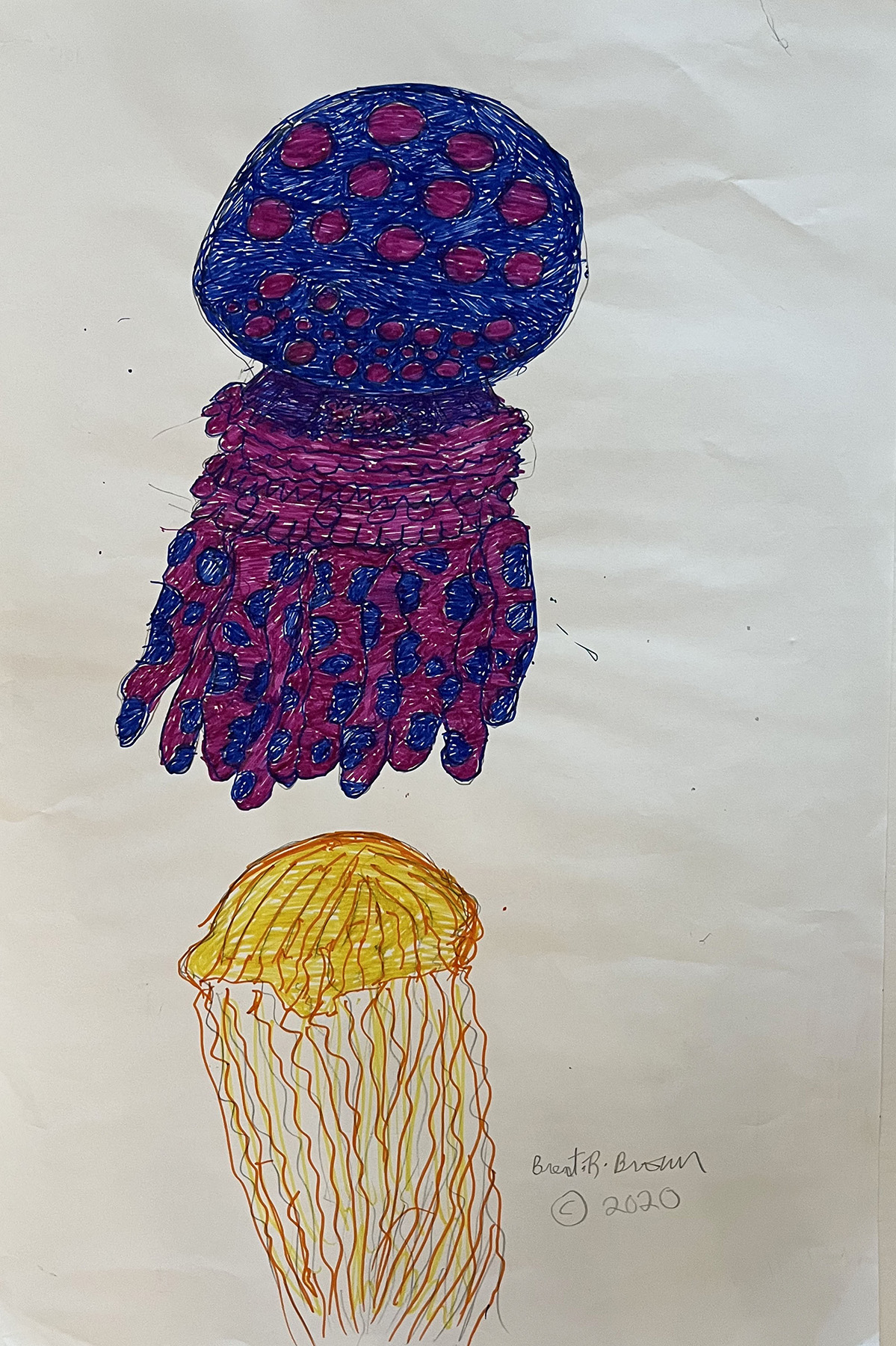 Brent Brown BRB1015 | Jelly Fish, 2020 at the Outsider Folk Art Gallery