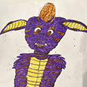 Brent Brown BRB1066 | Sam the Purple Gremlin at the Outsider Folk Art Gallery