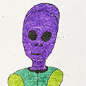 Brent Brown BRB1075 | Max the Purple Headed Alien at the Outsider Folk Art Gallery