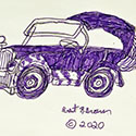 Brent Brown BRB1079 | Purple Roadster at the Outsider Folk Art Gallery