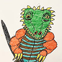 Brent Brown BRB1089 | Lizard Man at the Outsider Folk Art Gallery