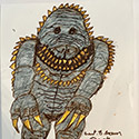 Brent Brown BRB1102 | Gray Rancor at the Outsider Folk Art Gallery