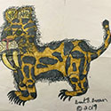 Brent Brown BRB1105 | Toofer the saber tooth tiger at the Outsider Folk Art Gallery