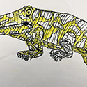 Brent Brown BRB1117 | Komodo Yellow Dragon at the Outsider Folk Art Gallery