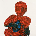 Brent Brown BRB1124 | Spiderman in web at the Outsider Folk Art Gallery