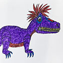 Brent Brown BRB1141 | Purple Lizard at the Outsider Folk Art Gallery