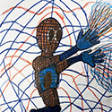 Brent Brown BRB1147 | Spiderman in web at the Outsider Folk Art Gallery