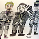 Brent Brown BRB1167 | Batman bad guys (Joker, Penguin, The Riddler) at the Outsider Folk Art Gallery