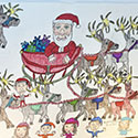 Brent Brown BRB1189 | Santa and Reindeer at the Outsider Folk Art Gallery