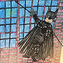 Brent Brown BRB1190 | Batman at wall at the Outsider Folk Art Gallery