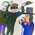 Brent Brown BRB1196 | DC characters (Joker, The Riddler, Penguin) at the Outsider Folk Art Gallery