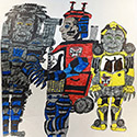 Brent Brown Drawings Transformers Menu at the Outsider Folk Art Gallery