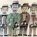 Brent Brown BRB1204 | Joker and Armed Men from Batman  at the Outsider Folk Art Gallery