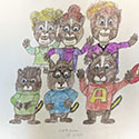 Brent Brown BRB1216 | Chipmunks (Alvin and the Chipmunks) at the Outsider Folk Art Gallery