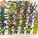 Brent Brown BRB1221 | Colorful Bad Gemlins at the Outsider Folk Art Gallery