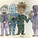 Brent Brown BRB1248 | Joker, The Riddler, Mr. Freeze, Two-Face at the Outsider Folk Art Gallery