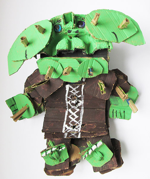 Brent Brown | BRB253 | Mike the Grem | Cardboard, Mixed Media, 20 x 22 x 5 in. at the Outsider Folk Art Gallery