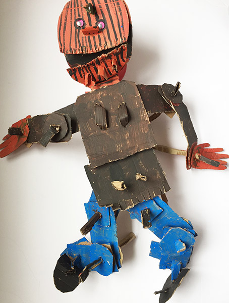Brent Brown | BRB256 | William the Scarecrow | Cardboard, Mixed Media, 33 x 33 x 7 in. at the Outsider Folk Art Gallery