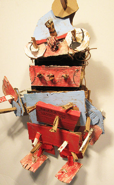 Brent Brown | BRB287 | Shifty | Cardboard, Mixed Media, 24 x 28 x 10 in. (61 x 71.1 x 25.4 cm) at the Outsider Folk Art Gallery