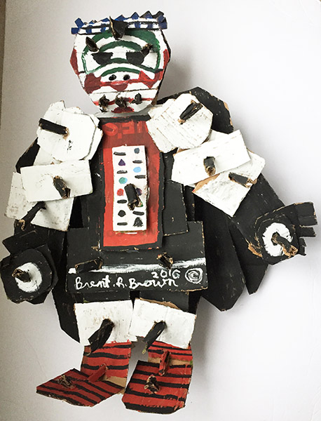 Brent Brown | BRB293 | Vader 6-Planet 9 Darth (Star Wars), 2017 | Cardboard, Mixed Media, 25 x 30 x 7 in. (63.5 x 76.2 x 17.8 cm) at the Outsider Folk Art Gallery